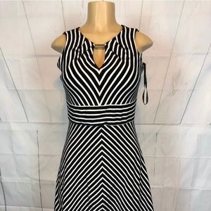 White House Black Market Striped A-Line Dress sz4